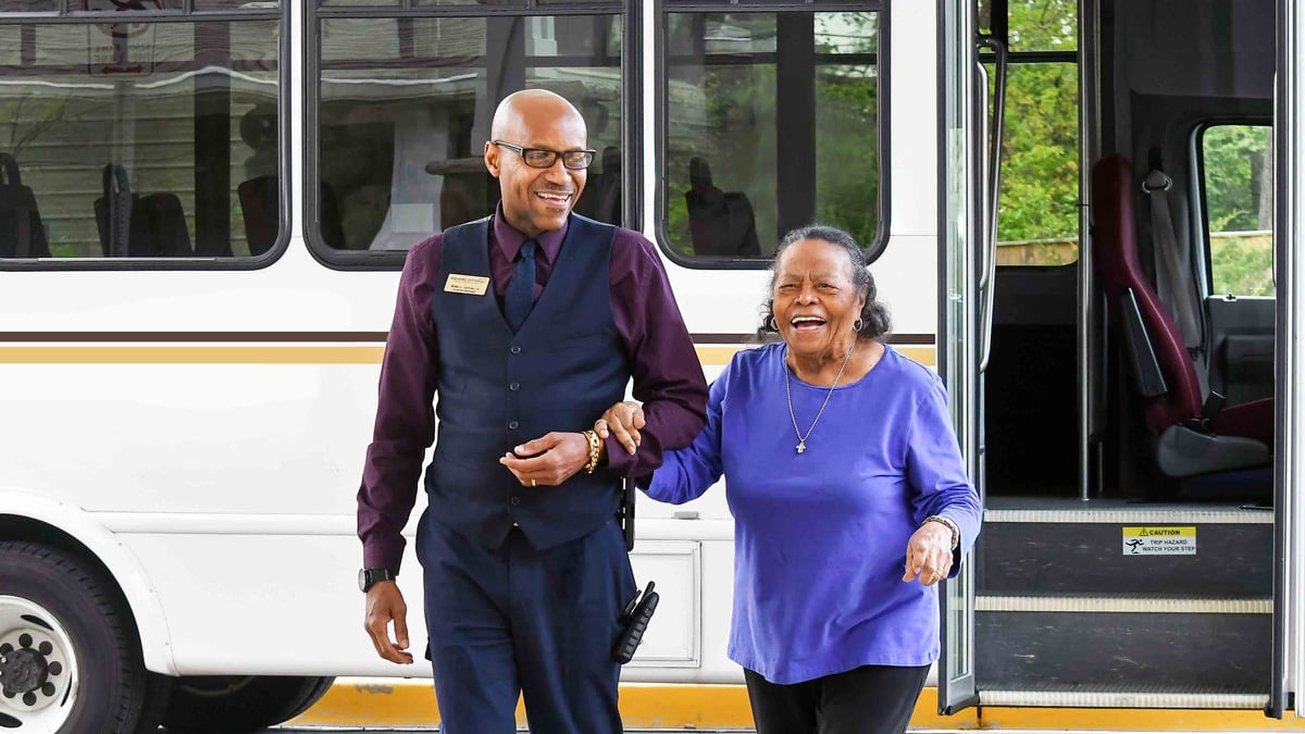 The Bella Vista community bus providing resident transportation