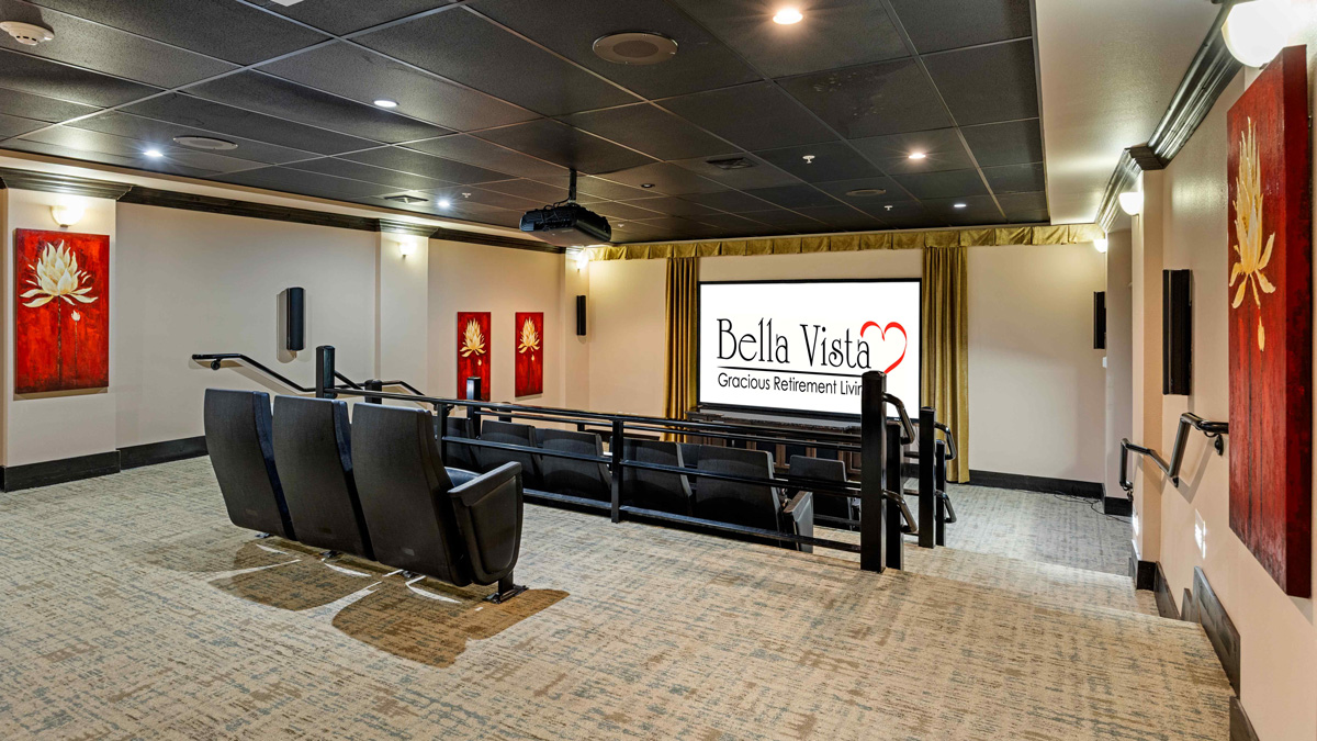 The theater room at Bella Vista