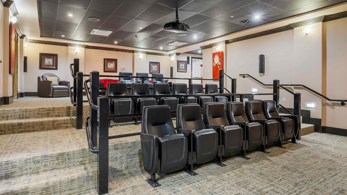 The theater room at Bella Vista